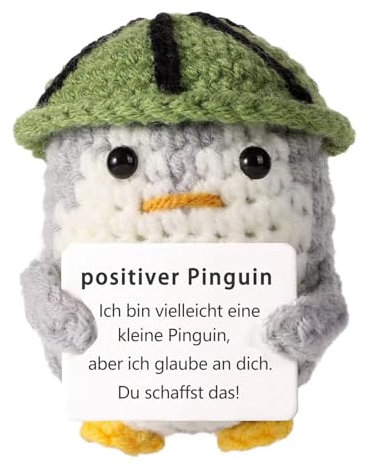 Aruigu Positive Penguin Geschenk,7.5CM Mini Geschenke Pinguine Positiver Pinguin,Geduldsfaden Geschenk,Kleines Kuscheltier Glücksbringer,Pinguin Spielzeug für Freunde Ermutigung Dekoration