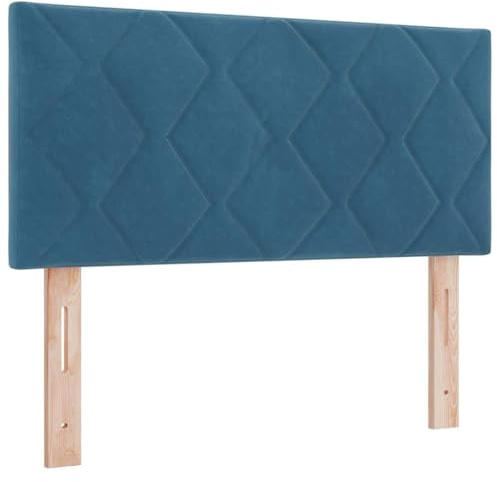 vidaXL Kopfteil Wandmontiert Geometrisch Dunkelblau 100 cm Samt, Moderner, höhenverstellbarer Samt-Kopfteil für stylische Schlafzimmer, platzsparendes Design, schickes Möbelstück