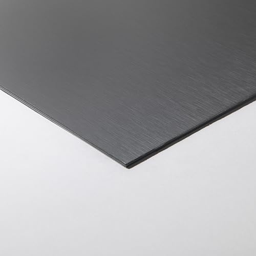 Plaque Composite Aspect Aluminium Gris Foncé Brossé, épaisseur 3 mm, Hauteur 55 cm (Longueur 140 cm)