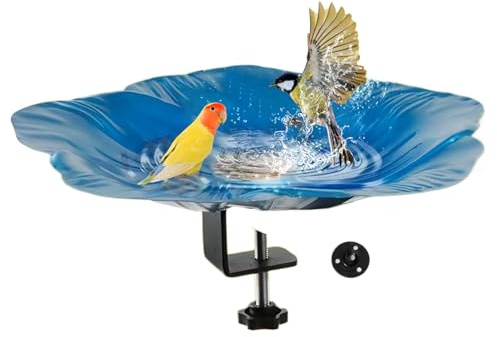 Vogeltränke, Teich & Tränke für Vögel, Abnehmbarer Teller mit Zange für Hinterhof, Terrasse, Balkon, Park, Garten, Hof und Gartendekoration im Freien