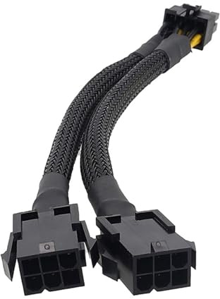 HUAJINGKEJI Doppelte 6-polige Buchse auf 8-poligen Stecker, Stromkabel, Upgrade, PC-Zubehör, Adapter für Grafikkartenzubehör, GPU-Adapter