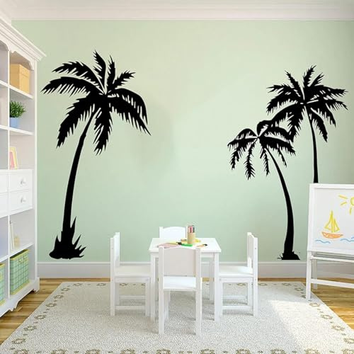 Ensemble de décoration murale autocollante de 3 palmiers Summer Beach Wall Stickers Salon Play Room Plantes Wallpaper