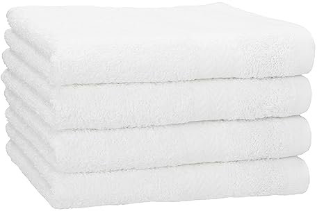 Betz 4 Stück Strandtücher Duschtücher Set Größe 70x140 cm Duschhandtuch Badetuch Strandtuch Handtuch Premium 100% Baumwolle Farbe weiß