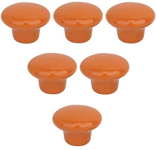 6PCS Möbelknöpfe Porzellan/Keramik Möbelgriff Türknauf Schrankgriff Schrankknopf Möbelknauf,Retro einzigartig Landhaus Antik Möbel Schublade Schrank Knauf & Griff von Creatwls - Orange