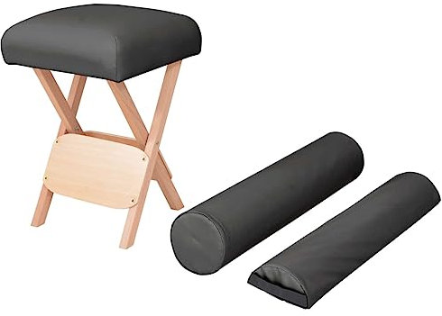 vidaXL Massage Hocker Klappbar Dickem Sitz Nackenrollen für Massageliege Therapieliege Arbeitshocker Klappstuhl Klapphocker Hocker 12cm