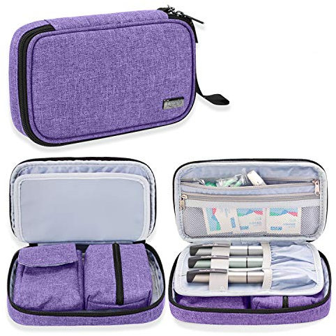 Luxja Diabetic Travel Bag, Diabetic Storage Case for Glucose Meter and Other Diabetic Supplies (Bag Only), Purple