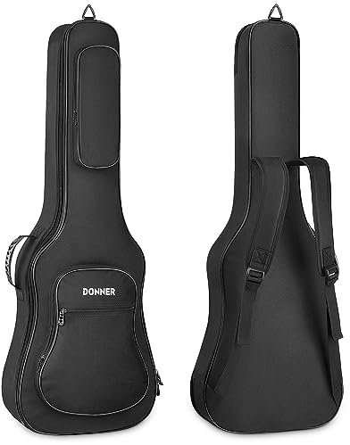 Donner Custodia per Basso Elettrico da 43 pollici, 10 mm Borsa di Basso Elettrico morbida con imbottitura in spugna spessa da 12 mm in nylon 600D impermeabile