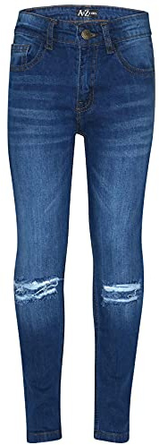 A2Z 4 Kids Boys Jeans Knee Ripped Denim Comfortable Stretch Lightweight Skinny Pants Trousers Age 5-14 Years