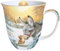 Ambiente Weihnachtstasse aus feinem Knochenporzellan, Esel und Kätzchen, 0,4 l