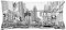 ABAKUHAUS NYC Kissenbezug, Straße von New York Urban Sketch, Dekokissenhüllen Waschbar Inn/Outdoor Beidseitiger Druck mit Reißverschluß, 90 x 40 cm, Weiß Grau