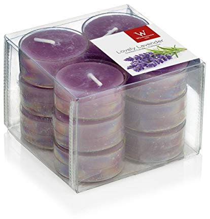innaGLAS Lot de 12 Bougie parfumées en Cire Astrid, Violet, 1,6cm, Ø3,7cm, 4h - Bougies Chauffe-Plat