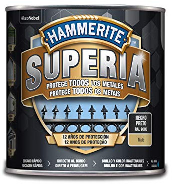 Hammerite Esmalte antioxidante al agua, Negro, 2,5 L