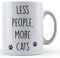 Funny Mug Less People, More Cats - Cat Lover Gift Mug, Ceramic, 11fl.oz.