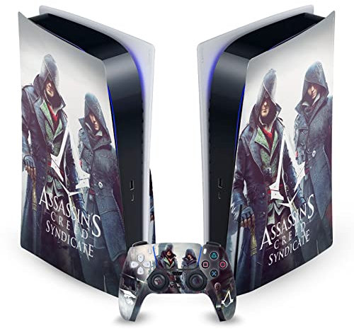 Head Case Designs The Rooks Syndikat Grafiken Vinyl Frontplatte Haut Gaming Aufkleber Abziehbild Abdeckung kompatibel mit Sony Playstation 5 PS5 Disc Edition Console & DualSense Controller
