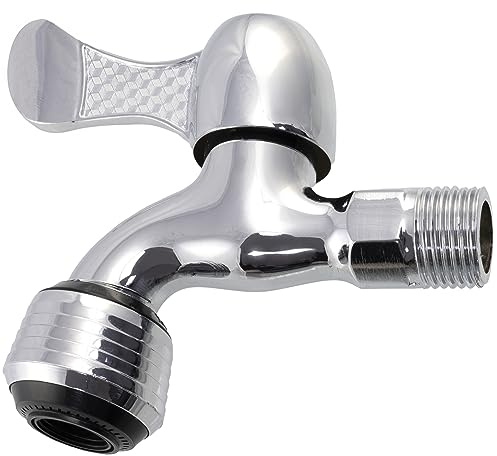 AERZETIX - C50171 - Auslaufventil Wandmontierter Wasserhahn 1/2'' mit Luftsprudler für Kaltwasser - Wandmontierter 1/2'' Außenwasserhahn - vernickelt
