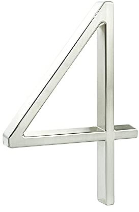 HASWARE Targa Con Numero Civico Galleggiante: 5 Pollici (12cm) Moderna Segnaletica Per Porte, Perfetta Per I Numeri Dell'Indirizzo Di Casa (4, Argento)