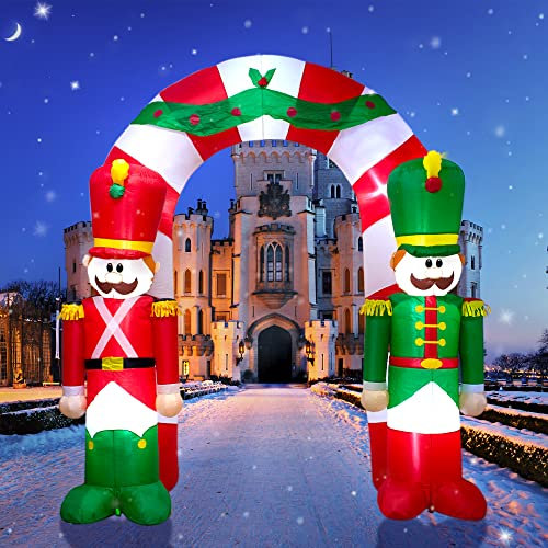 TRMESIA 9FT Inflatable Nutcracker Soldier Archway with Lights - Outdoor/Indoor Christmas Decor