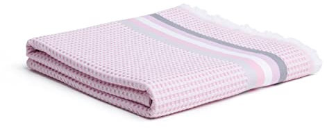 möve Summer Piquée Badetuch 90 x 180 cm aus 100% Baumwolle, Snow/Rose