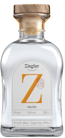 Ziegler Marille Obstbrand 43% (1x 0,5l) - Edler Aprikosenbrand mit intensivem Fruchtaroma