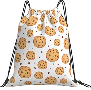 Hdadwy Chocolate Chip Cookie Kordelzug Cinch Schulranzen Rucksack Fintess Sport Yoga Gym Rucksack String Bag für Männer Frauen