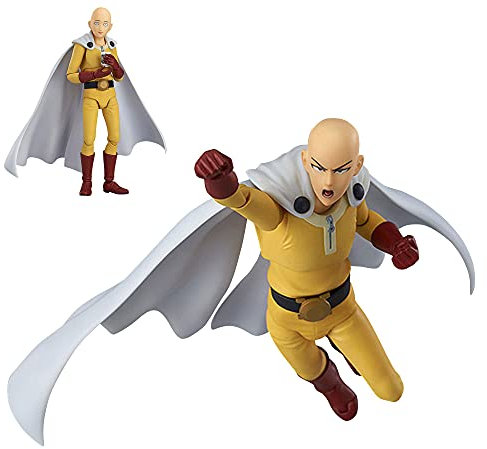 Xinchangda Anime One Punch Man Saitama Action Figure Cartoon Character Change Face Figure PVC Model Statue Desktop Decorations Colllectible Gift