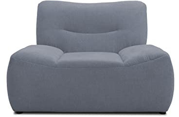DOMO. collection Sessel Boho, Loveseat, Polstersessel im Boho-Style, Bigsofa Garnitur, 122 x 109 x 81 cm (BxTxH), grau