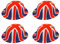 QDS 4 X Union Jack Melone Hut Britische Flagge Königin Jubiläum Kostüm Party Hut Patriotisch Kostüm Zubehör, Rot, Weiß,Blau