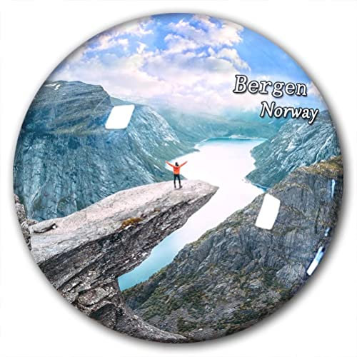 Norwegen Bergen Kühlschrankmagnet, Kühlschrank-Aufkleber, dekorativer Magnet, Reise-Souvenir, Kristallglas