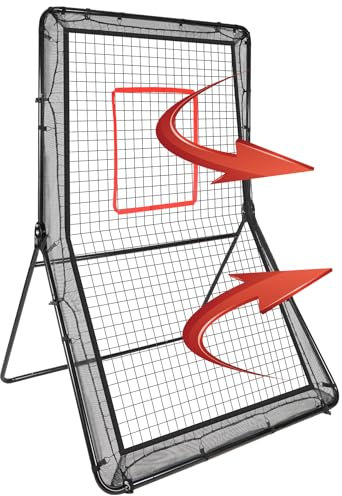 Lineslife Lacrosse Rückprallnetz für Hinterhof, 1,8 x 1,2 m, mit 5 Rückprallwinkeln, verstellbare Ziel-Tragetasche für Lacrosse, Baseball, Softball, Volleyball, Tennis, Pitching Fangen, Werfen
