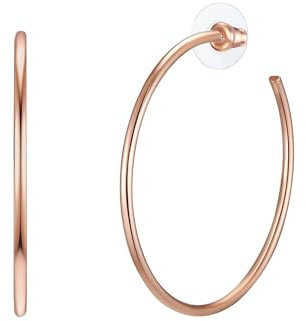 Lulu Jane Damen Creolen Metall-Legierung roségold Modeschmuckohrcreolen