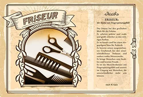 Blechschild 20x30 cm Beruf Friseur im Retro Nostalgie Design