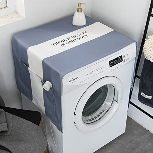 Dryer Top Protector Mat Freezer Mini Fridge Washer and Dryer Dust Rail Handle Covers for The Top Washable white grey 55 X 140 cm