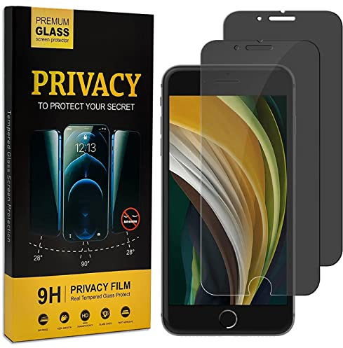 Verco Full Screen Privacy Glass for iPhone 7 Plus, iPhone 8 Plus Armored Protection Glass Film Anti-Spy Screen Protector, 2 Pack