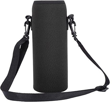KIMISS Flaschenhülle, Flaschenhülle, Träger, Neopren, für den Außenbereich, 1000 Ml Wasserflasche Neopren-Tragetasche, Tasche mit Riemen, Blau (Schwarz)