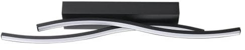 EGLO LED Deckenleuchte Alboraya, wellenförmige Deckenlampe, Deckenbeleuchtung für Wohnzimmer und Schlafzimmer, Kunststoff in Weiß und Metall in Schwarz, warmweiß, 56,5 cm