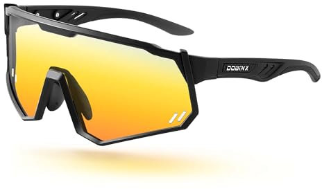 Dowinx Blaulichtfilter Brille Blue Light Blocking Glasses Gaming Brille Bildschirmbrille Klare Uv400-Linse, Rennstil mit Bernsteinfarbener Linse (Black Amber)