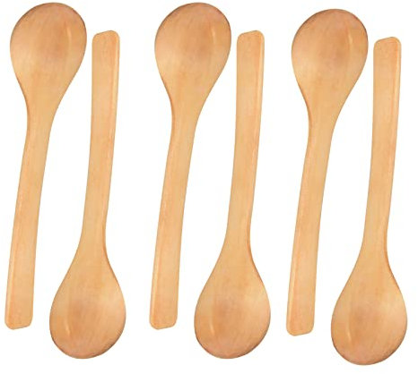 WANSUPYIN 2024 Mini 6 Pcs Wooden Spoon Kitchen Cooking Condiment Utensil Spoon Coffee Teaspoon Accessory