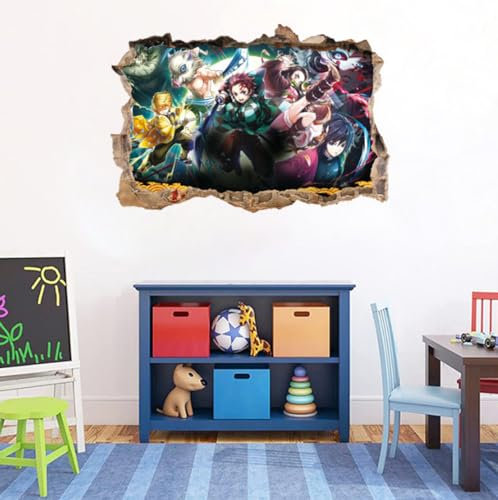 2-3d Wandaufkleber Für Wohnzimmer, Nachtwand, Selbstklebende Cartoon Anime Aufkleber, Pvc Tür Aufkleber, Tapete 39,58cm