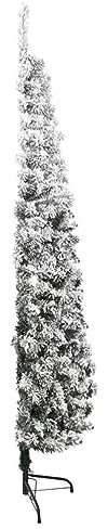 Homgoday Albero di Natale artificiale per angolo, albero di Natale 120 cm, 150 cm, 180 cm, 210 cm, 240 cm, in PVC difficilmente infiammabile, montaggio rapido, pieghevole, con supporto in metallo neve