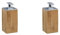Relaxdays Seifenspender Bambus, nachfüllbar, eckig, HxBxT: 17 x 7 x 7 cm, Lotionspender, 225 ml, Holz, Natur (Packung mit 2)