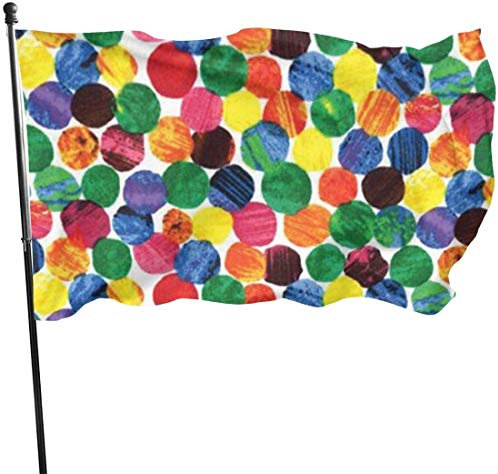 Drapeau de cour rouge vert jaune à pois : 0,9 x 1,5 m Drapeau résistant Le plus fort et le plus durable Drapeau national Drapeaux d'extérieur