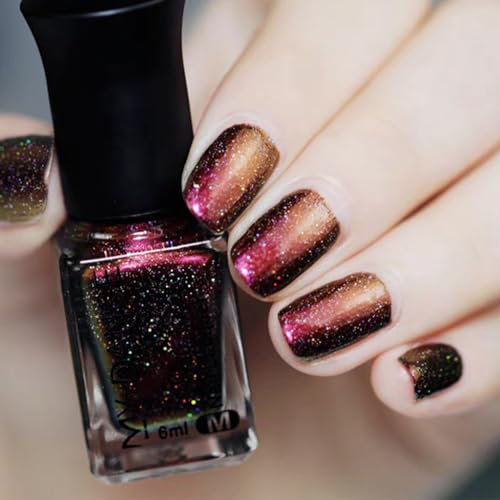 Glitter Nail Polish, Holographic Nail Varnish, Diamond Glitter Quick Dry Nail Polish No UV Lamp Curing, Long Lasting, Chip Resistant, Non-Toxic, Quick Drying, Salon Manicure, At Home Manicure (VC-26)