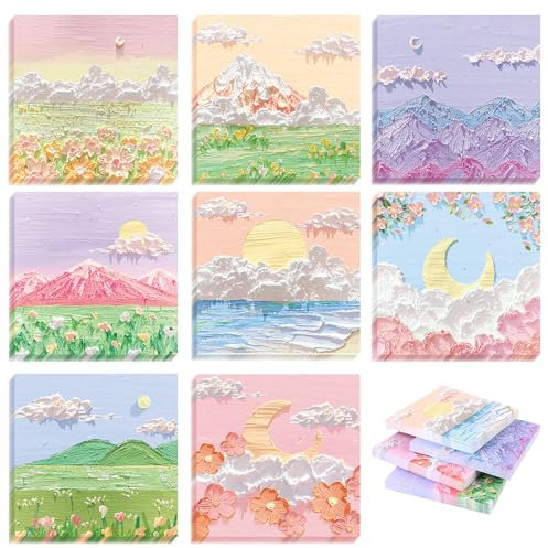 ANTHYTA 8 Stück Farbige Haftnotizen Klebezettel zum Beschriften 640 Blatt Sticky Notes 80x80mm Selbstklebende Haftnotizzettel Bunte Quadratische Zettel Notizblöcke für Schule Büro Zuhause Sitzung