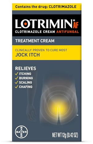 Lotrimin AF Jock Itch, Jock Itch, and Athlete's Foot Cream, 0.42 Ounce (Pack of 1) (Packaging May Vary)