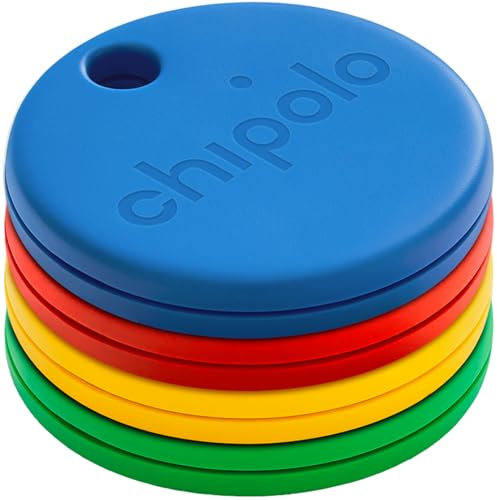 Chipolo One Lot de 4 Traceurs de clés, Traceur Bluetooth pour clés, Recherche d'objets, Fonctions Premium gratuites, Fonctionne avec l'application Chipolo (Compatible avec iOS et Android)