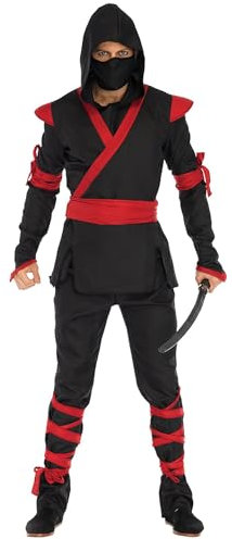 SANSIWU Herren Halloween Ninja Kostüm Anzug Erwachsene Herren Ninja Kampfsport Faschingskostüm (Standard, XXL, A-Schwarz)