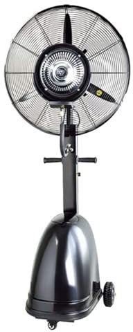 Ventilador de pedestal, ventilador atomizador, humidificador de nebulización oscilante industrial para exteriores, ventilador de enfriamiento de piso con bomba de agua de seguridad y tapón de protec