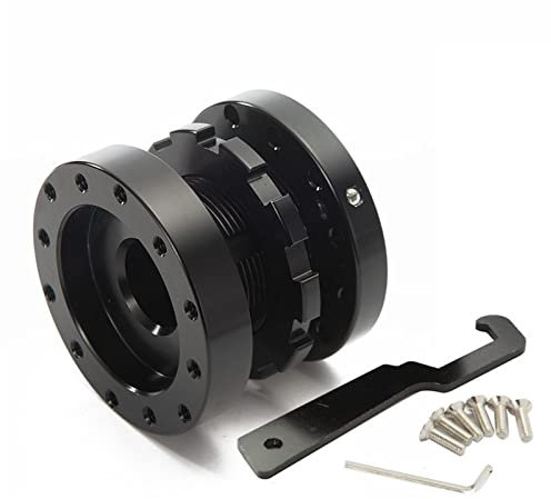 QXWRLD Aluminium Lenkrad Boss Kit 40mm-70mm Einstellbare Hub Spacer Universal Auto Schwarz Spurverbreiterung-Adaptersatz