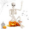 Halloween Posable Skelett 40CM Dekoration Skelett mit beweglichen Gelenken Party Requisite Friedhof Skelett für Innen-oder Außenbereich Garten Haunted Houses und Halloween-Party Halloween Dekorationen