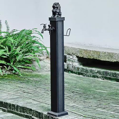 DYUNCZ Wassersäule Garten, Wasserzapfsäule, Wassersäule aus Aluminiumlegierung mit Wasserhahn, -20 ° vis 100 °C, Frostschutz- und Gefrierschutz-Innenrohr aus 304 Edelstahl(17x17x116cm)